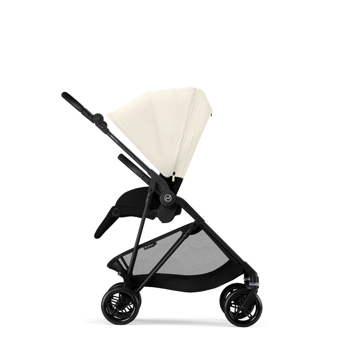 KINDERWAGEN  Melio Carbon  Canvas White  - Schwarz/Weiß, Basics, Textil/Metall (82-91/49/96,5-107cm) - cybex GOLD