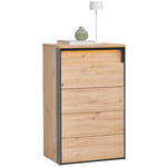 KOMMODE  in 56/95/41 cm  - Schwarz/Eiche Artisan, KONVENTIONELL, Holzwerkstoff/Kunststoff (56/95/41cm) - Voleo