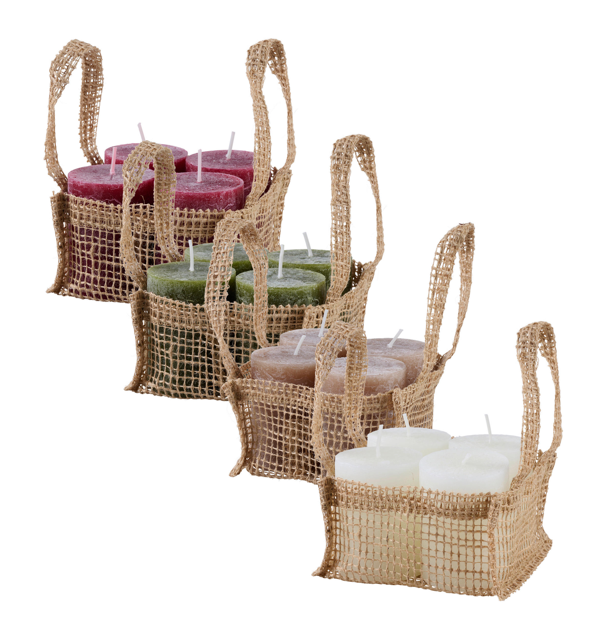 STUMPENKERZE 6,8/9 cm  - Weinrot, Trend, Naturmaterialien (6,8/9cm) - Ambia Home