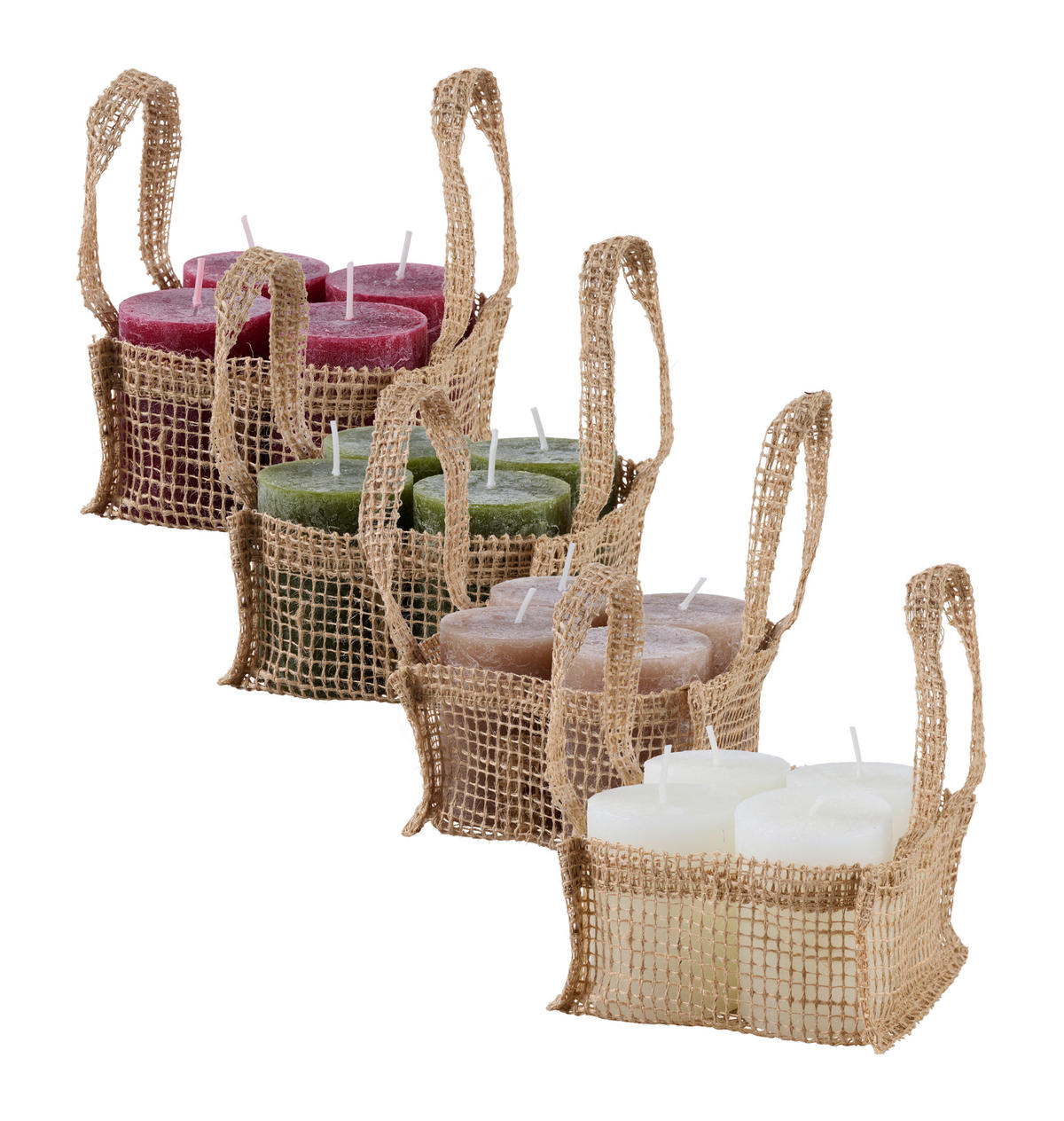 VALCOVÁ SVIEČKA - vínovočervená, Trend, prírodné materiály (6,8/9cm) - Ambia Home