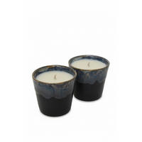 KERZE IM ESPRESSOBECHER - SET - Schwarz, Basics, Naturmaterialien/Keramik (0,07l) - Costa Nova