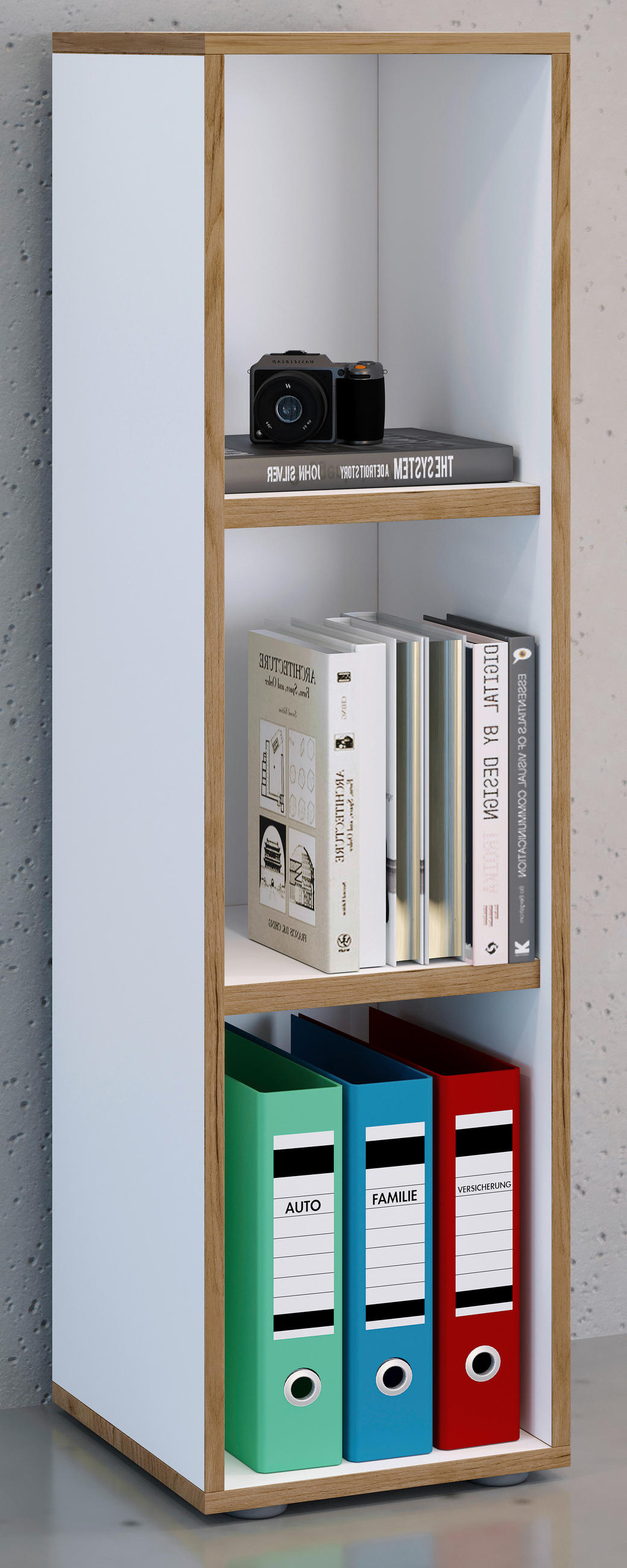 AKTENREGAL 30/110/33 cm - Honigeiche/Weiss, Design, Holzwerkstoff/Kunststoff (30/110/33cm) - MID.YOU