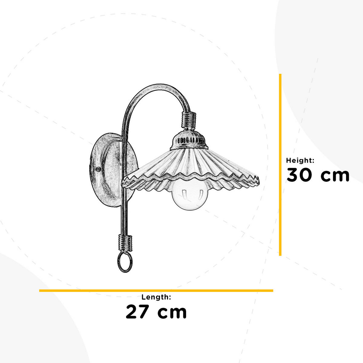 WANDLEUCHTE 27/20/30 cm   - Bernsteinfarben/Bronzefarben, KONVENTIONELL, Keramik/Metall (27/20/30cm)