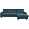 ECKSOFA in Echtleder Blau  - Blau/Schwarz, Design, Leder/Metall (267/165cm) - Lomoco