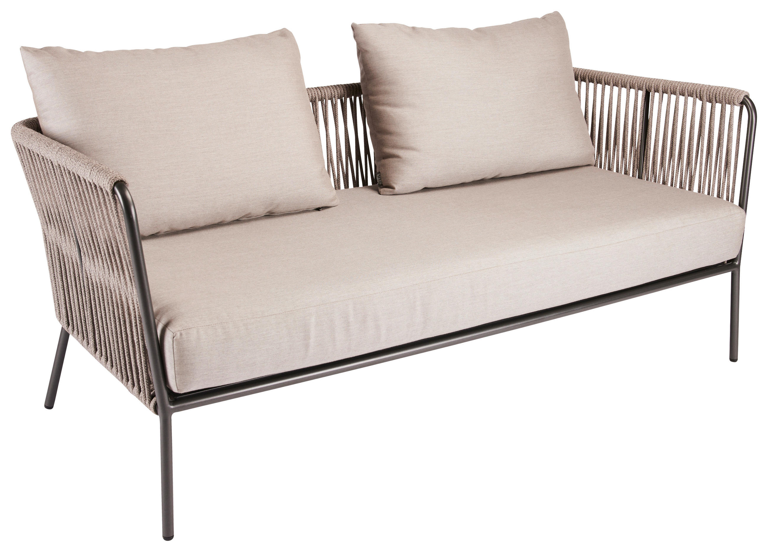 LOUNGESOFA 164/78/76 cm Aluminium  - Greige/Anthrazit, Basics, Textil/Metall (164/78/76cm) - Stern
