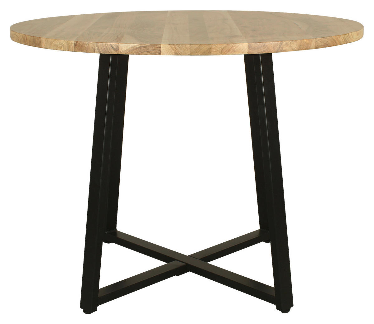 ESSTISCH in Holz, Metall 100/100/77 cm  - Schwarz/Akaziefarben, MODERN, Holz/Metall (100/100/77cm) - MID.YOU