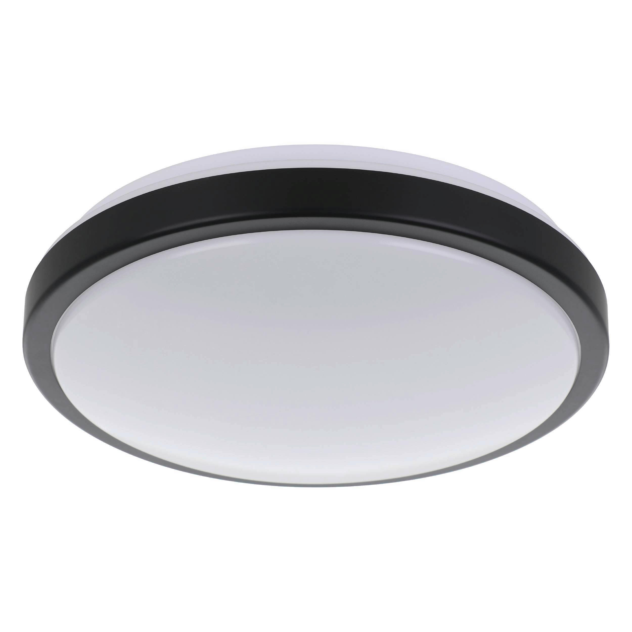 DECKENLEUCHTE 32,5/9 cm   - Schwarz/Weiß, Basics, Kunststoff/Metall (32,5/9cm) - Eglo