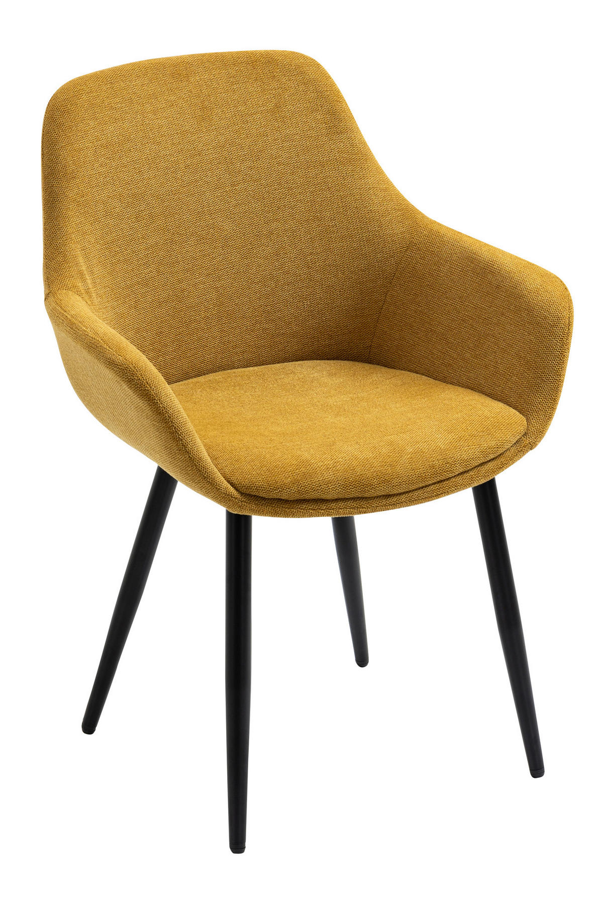 TISCHGRUPPE Gelb, Walnussfarben  - Gelb/Walnussfarben, MODERN, Holz/Textil (160/90/75cm) - Livetastic