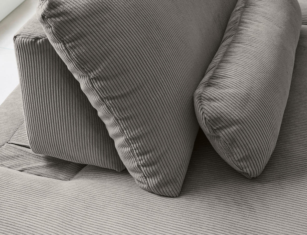 ECKSOFA in Feincord Grau  242/316 cm  - Schwarz/Grau, Design, Kunststoff/Textil (242/316cm) - Niels Andersson