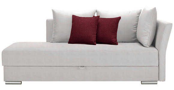 LIEGE  in Webstoff Weiß  - Chromfarben/Bordeaux, Design, Kunststoff/Textil (220/93/100cm) - Xora