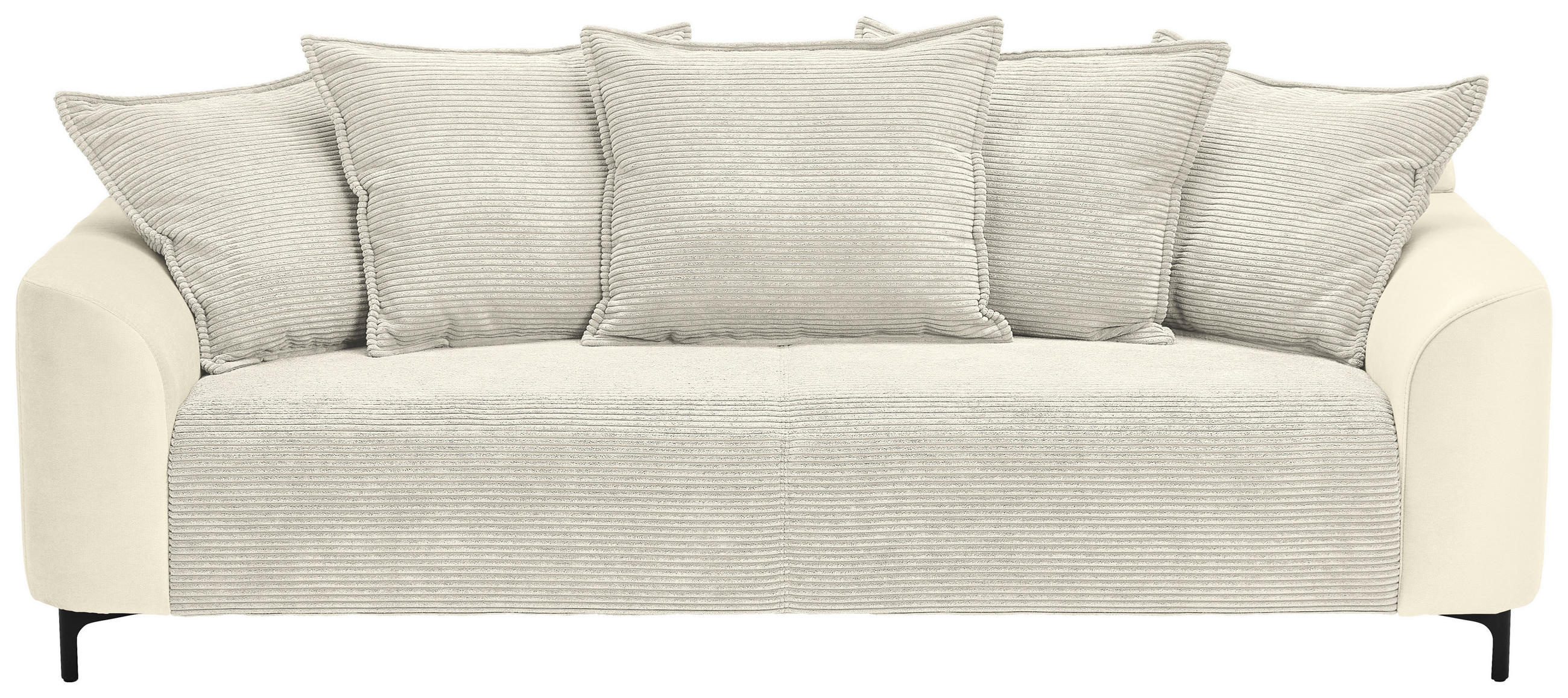 3-SITZER-SOFA in Cord, Velours Beige  - Beige/Schwarz, KONVENTIONELL, Textil/Metall (228/84/99cm) - Carryhome