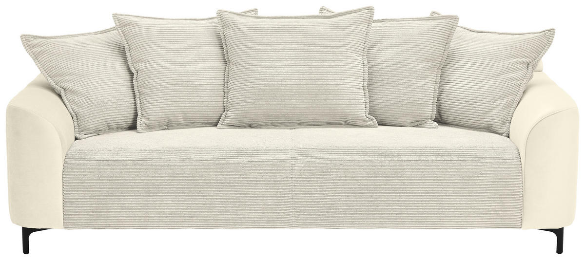3-SITZER-SOFA in Cord, Velours Beige  - Beige/Schwarz, Konventionell, Textil/Metall (228/84/99cm) - Carryhome