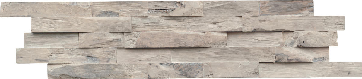 WANDVERKLEIDUNG Kautschukholz  - Grauweiß, Basics, Holz (61/15/2cm)