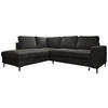 ECKSOFA in Cord Grau  - Schwarz/Grau, Design, Textil/Metall (197/237cm) - MID.YOU