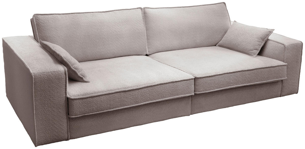 POHOVKA BIG SOFA, plast, textil, kompozitní dřevo, šedohnědá - černá/šedohnědá, Konvenční, kompozitní dřevo/textil (273/74/110cm) - Livetastic