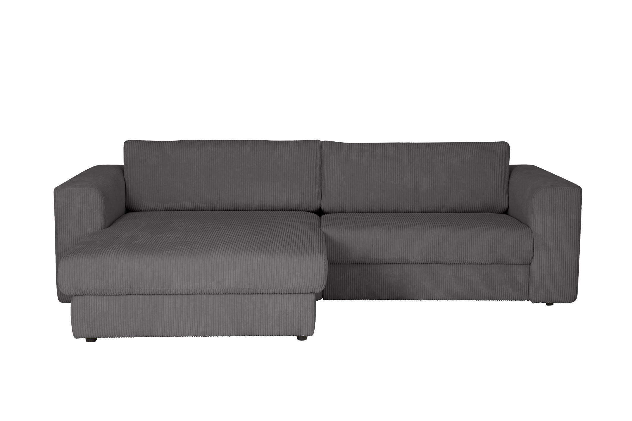 ECKSOFA JOOP Anthrazit Cord Rücken echt  - Anthrazit/Schwarz, KONVENTIONELL, Kunststoff/Textil (192/269cm) - Joop!