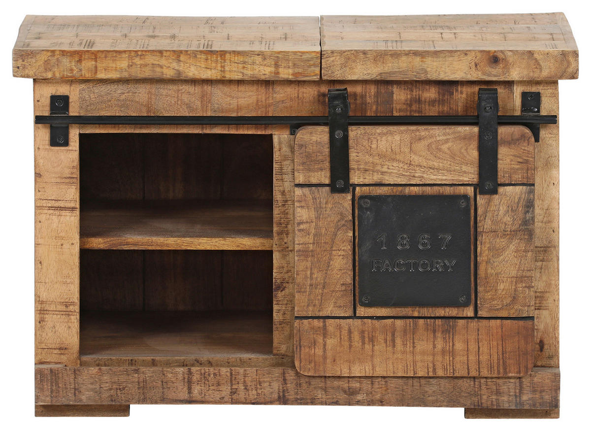 KOMMODE  in 75/50/45 cm  - Schwarz/Naturfarben, KONVENTIONELL, Holz/Metall (75/50/45cm) - Landscape