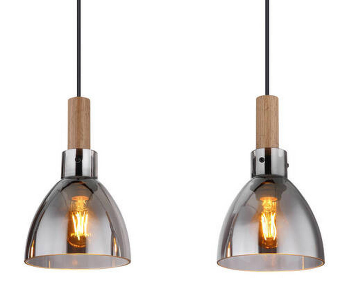 HÄNGELEUCHTE 105/16/120 cm    - Schwarz, Design, Glas/Holzwerkstoff (105/16/120cm) - Globo