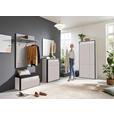 GARDEROBE 5-teilig  in 266/200/38 cm  - Beige/Schwarz, KONVENTIONELL, Glas/Holzwerkstoff (266/200/38cm) - Voleo