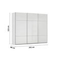 SCHWEBETÜRENSCHRANK  in Grau, Weiß  - Alufarben/Weiß, KONVENTIONELL, Glas/Holzwerkstoff (242/223/68cm) - Novel
