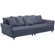 BIGSOFA  in Webstoff Blau  - Blau/Schwarz, KONVENTIONELL, Textil/Metall (282/94/127cm) - Ambia Home