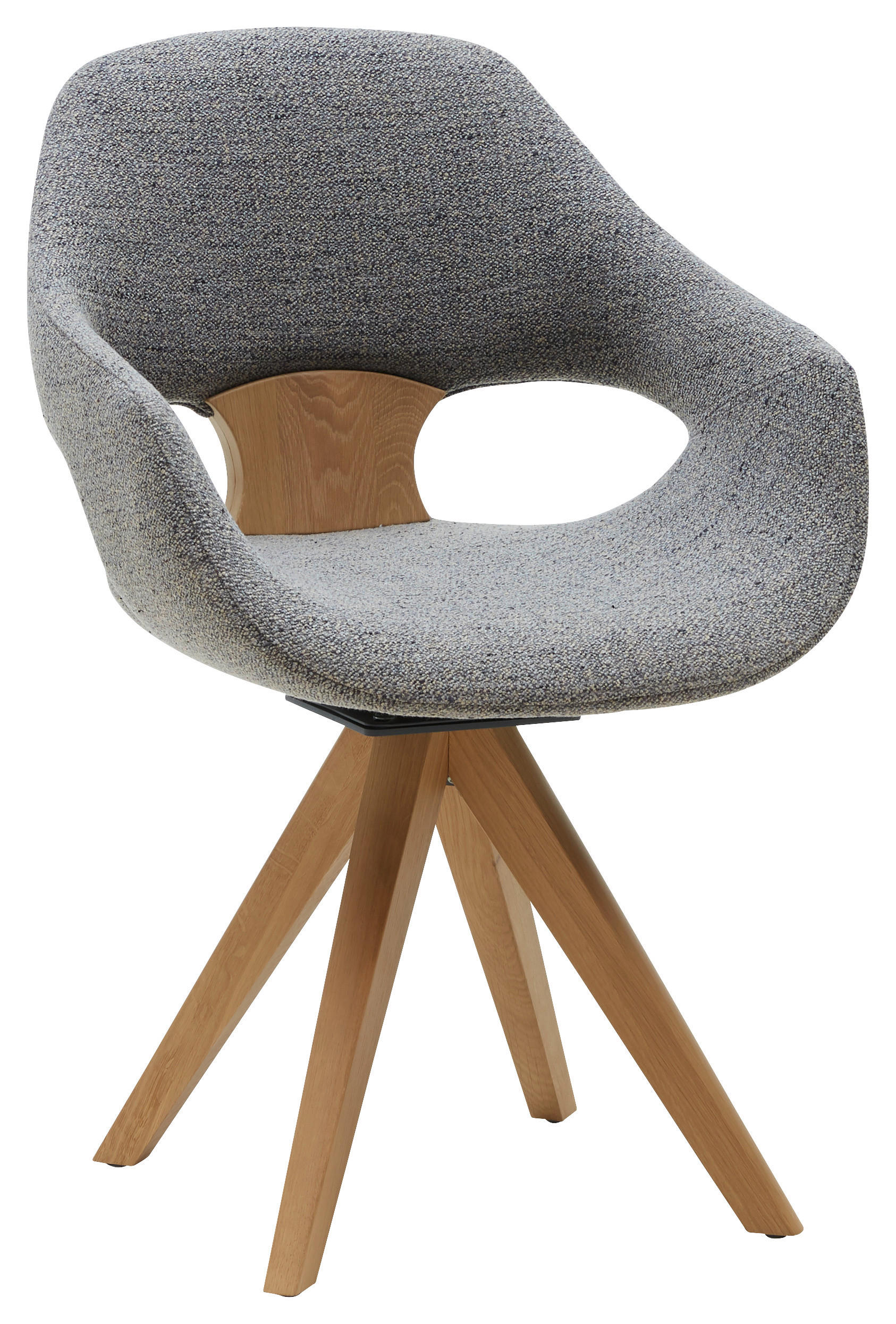 ARMLEHNSTUHL  in Flachgewebe  - Eichefarben/Grau, Natur, Holz/Textil (60/91/60cm) - Valnatura