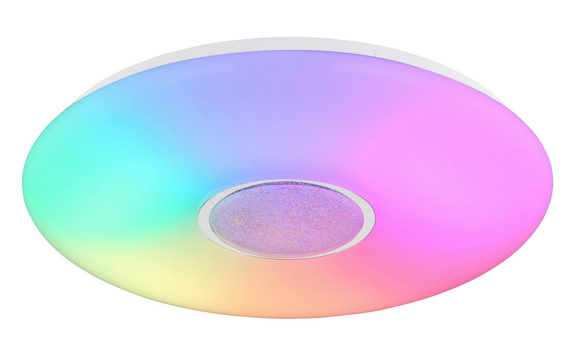 LED-DECKENLEUCHTE 40 W  48,5/7,2 cm    - Klar/Weiss, Design, Glas/Kunststoff (48,5/7,2cm) - Globo