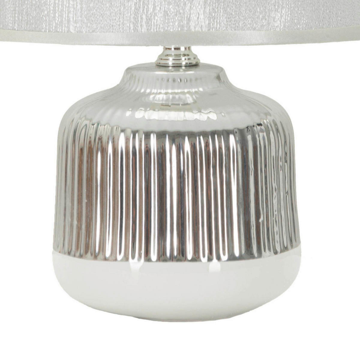 TISCHLEUCHTE   - Silberfarben/Weiß, Basics, Keramik/Textil (20/29/20cm)