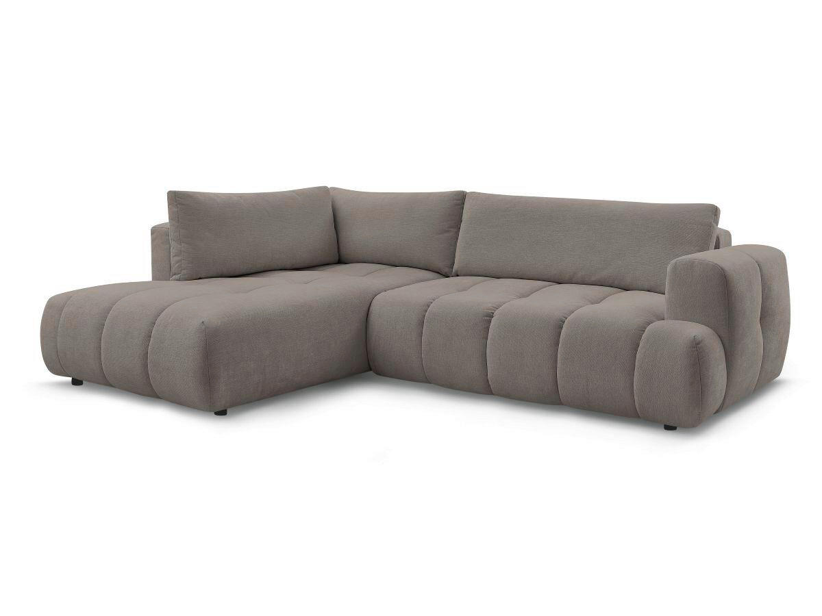 ECKSCHLAFSOFA FUJI Leinenoptik Beige  inkl.  - Beige/Schwarz, MODERN, Kunststoff/Textil (204/282cm)