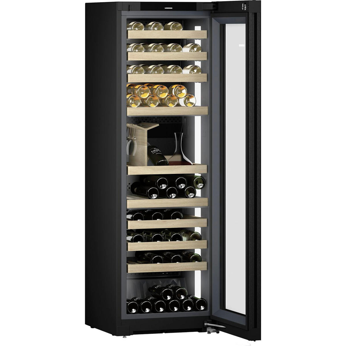 WEINKÜHLSCHRANK WPGBI5283  - Edelstahlfarben/Schwarz, Basics, Glas/Holz (59,7/185,4/67,8cm) - Liebherr