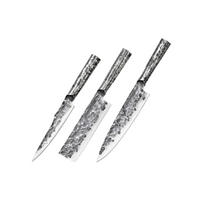 SET NOŽEVA      3-dijelni  meteora  - boje oplemenjenog čelika, Basics, metal (34/5/2.5cm) - Samura