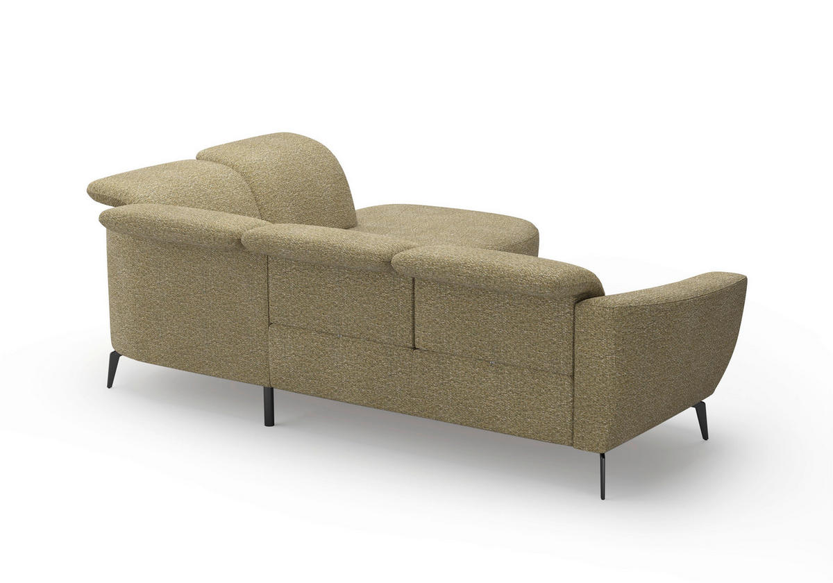 ECKSOFA in Chenille Olivgrün  300/267 cm  - Schwarz/Olivgrün, KONVENTIONELL, Textil/Metall (300/267cm) - Sit & More