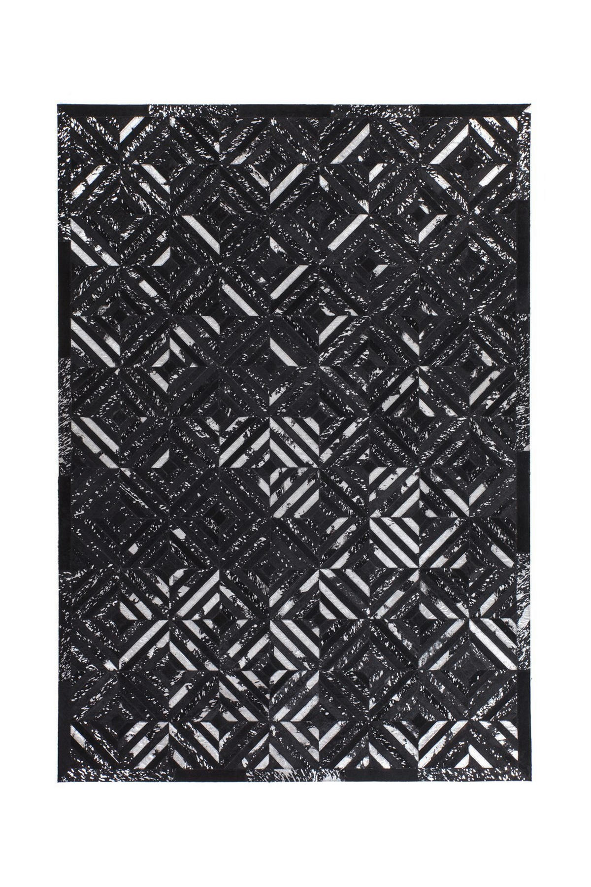 FLACHWEBETEPPICH 80/150 cm Spark 410 Schwarz / Silber Schwarz, Silberfarben  - Silberfarben/Schwarz, Basics, Leder/Textil (80/150cm) - Novel
