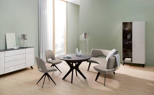 ESSTISCH in Holz 120/120/75 cm  - Blaugrau/Schwarz, Design, Holz (120/120/75cm) - Joop!