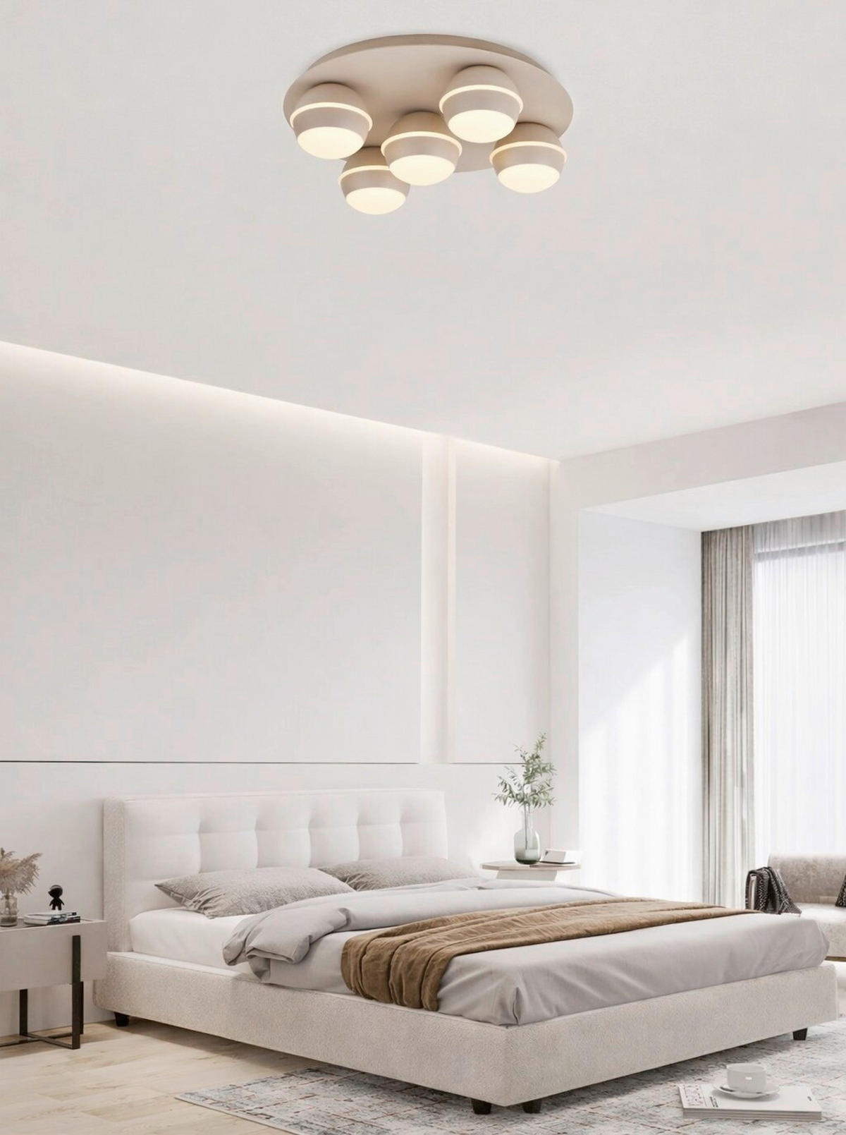 LED-DECKENLEUCHTE Biarritz 40/40/14 cm  - Sandfarben, Design, Kunststoff/Metall (40/40/14cm)