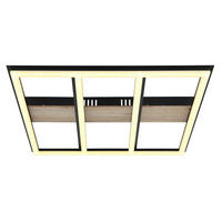 PLAFONIERĂ CU LED - opal/maro închis, Natur, plastic/metal (45/45/5,5cm) - Globo