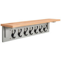 CUIER DE PERETE CU CÂRLIGE - culoare natur/gri, Lifestyle, lemn/metal (90/20/20cm) - MID.YOU
