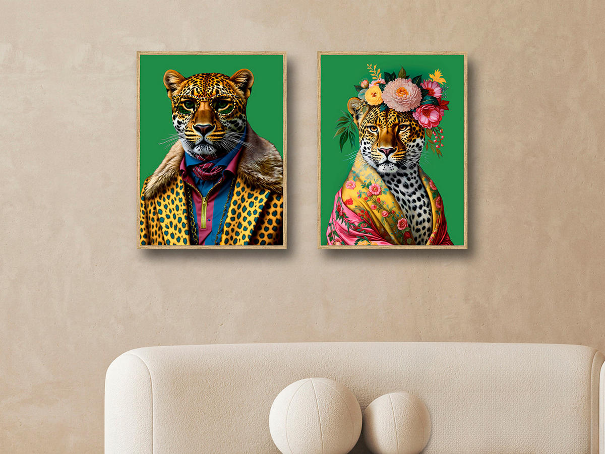 KUNSTDRUCK 30/40 cm  - Eichefarben/Multicolor, Design, Holzwerkstoff (30/40cm) - Monee