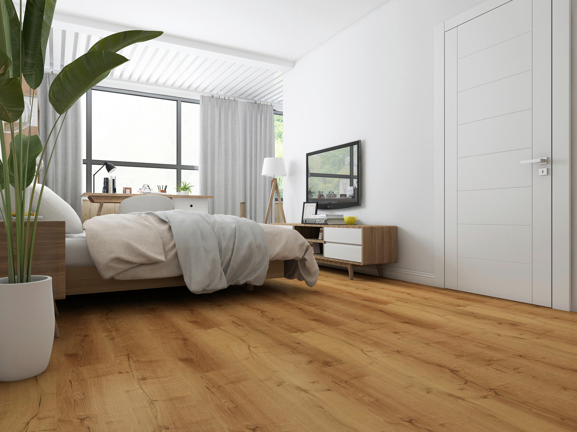DESIGNBODEN FIXED  per  m² - Eichefarben, Basics, Kunststoff (121.9/18.4/0.25cm)