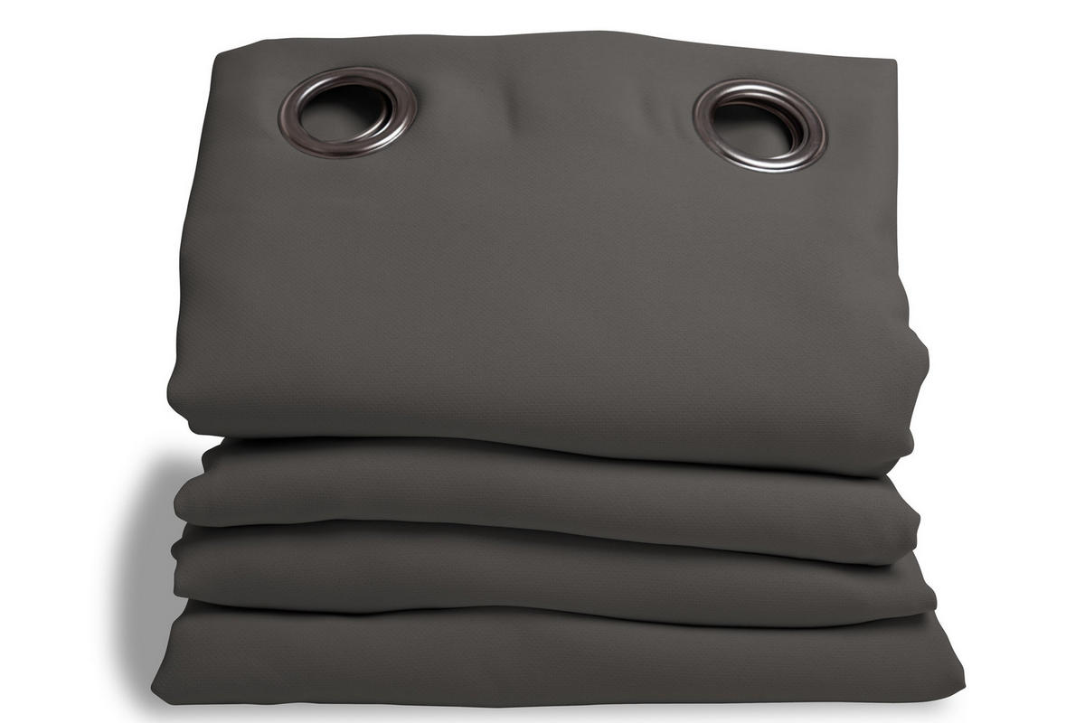 LÄRMSCHUTZVORHANG black-out (lichtundurchlässig) 145/260 cm   - Grau, Basics, Textil/Metall (145/260cm)