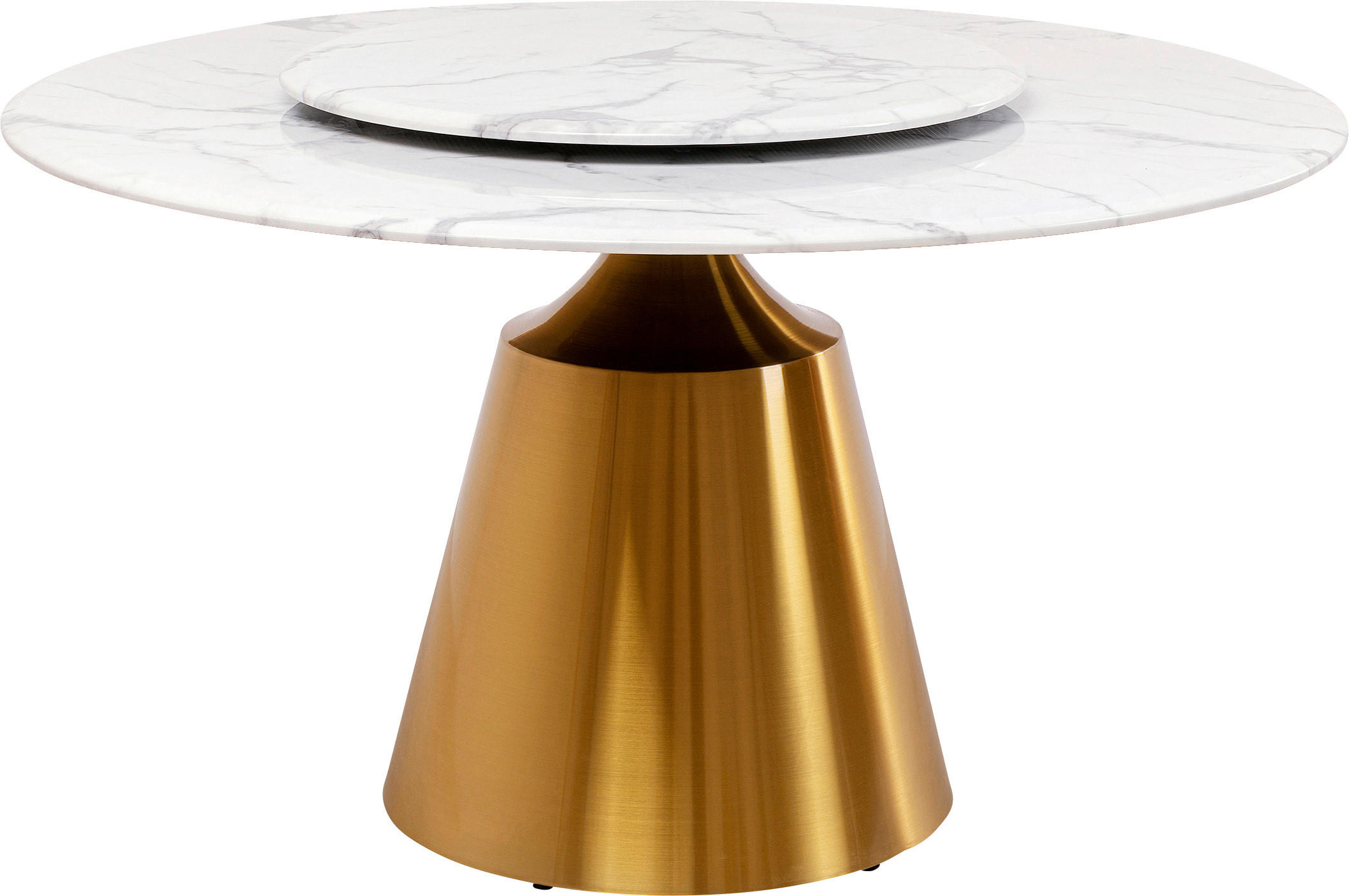 ESSTISCH in Metall, Keramik 135/135/75 cm  - Goldfarben/Weiß, Design, Keramik/Metall (135/135/75cm) - Kare-Design