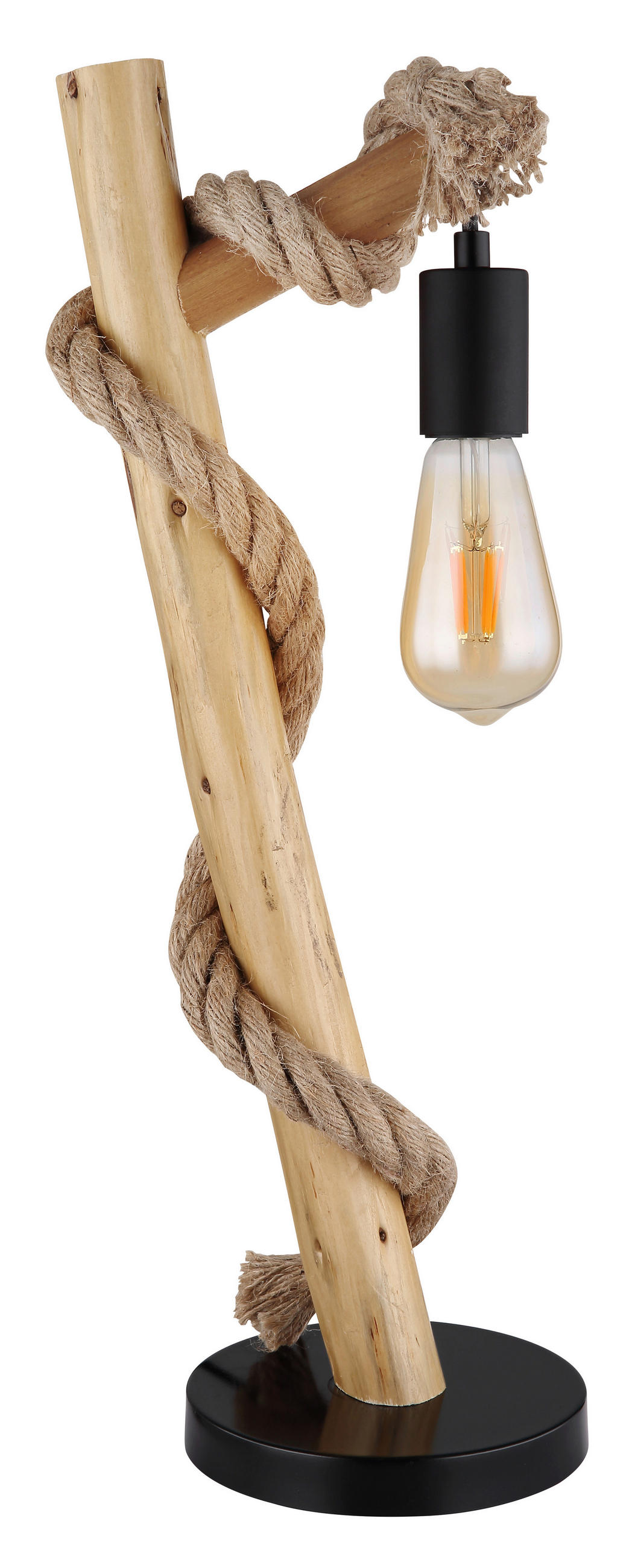 BORDSLAMPA Ulleu 19/16,5/53,5 cm   - brun/svart, Natur, metall/trä (19/16,5/53,5cm) - Globo