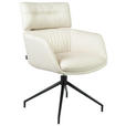 ARMLEHNSTUHL  Stoffauswahl, Sitzfläche 360° drehbar, automatische Rückholfunktion Webstoff  Schwarz, Beige  - Beige/Schwarz, Design, Textil/Metall (62/92/66cm) - Dieter Knoll