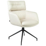 ARMLEHNSTUHL  Stoffauswahl, Sitzfläche 360° drehbar, automatische Rückholfunktion Webstoff  Schwarz, Beige  - Beige/Schwarz, Design, Textil/Metall (62/92/66cm) - Dieter Knoll