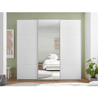SCHWEBETÜRENSCHRANK 215/204/60 cm 3-türig Weiß  - Alufarben/Weiß, KONVENTIONELL, Glas/Holzwerkstoff (215/204/60cm) - Boxxx