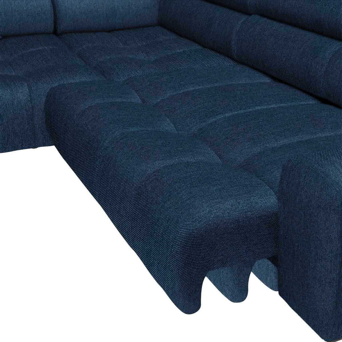 ECKSOFA in Webstoff Dunkelblau  177/270 cm  - Schwarz/Dunkelblau, Design, Textil/Metall (177/270cm) - Welnova