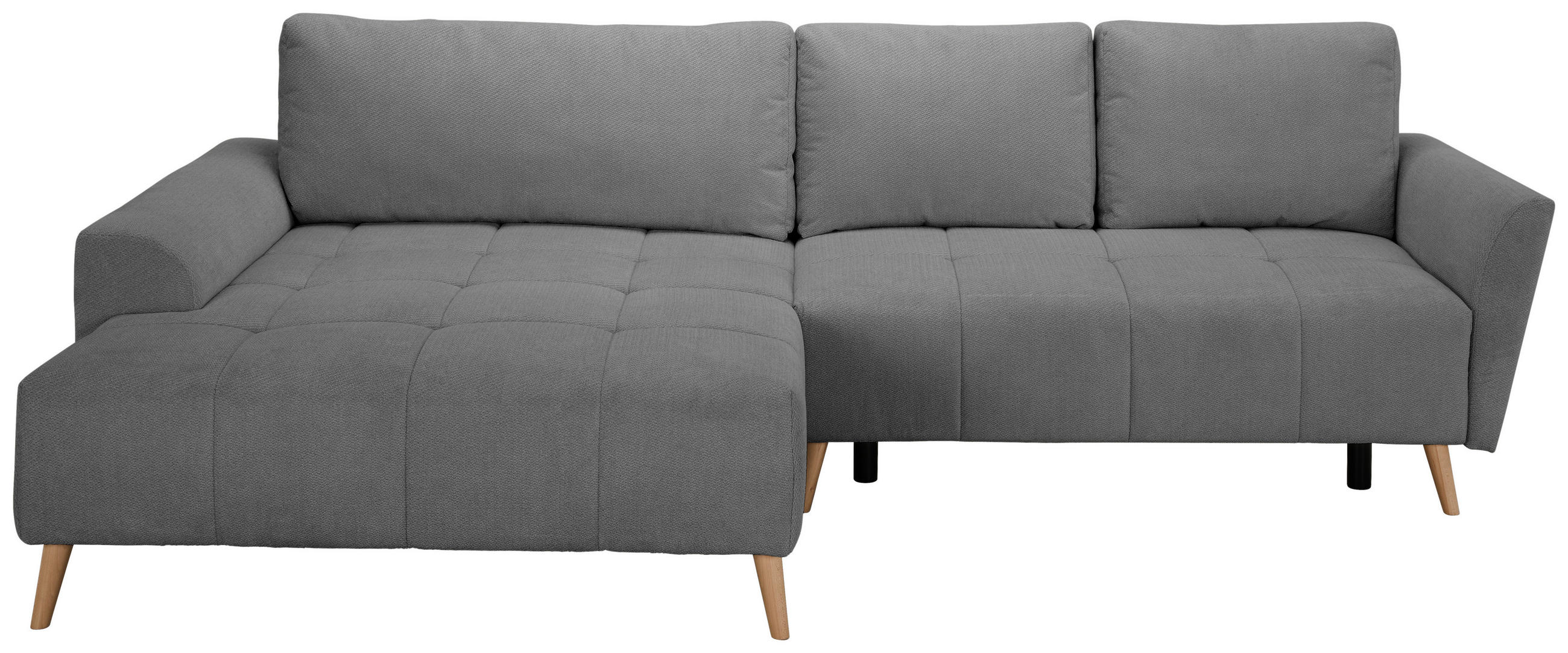 ECKSOFA Grau Webstoff  - Buchefarben/Grau, KONVENTIONELL, Holz/Textil (169/294cm) - Carryhome