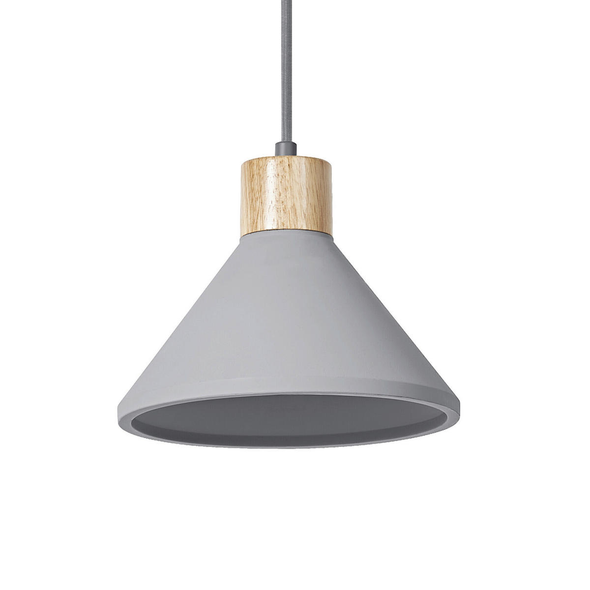 HÄNGELEUCHTE 22/122.5 cm  - Dunkelgrau/Naturfarben, Basics, Holz/Stein (22/122.5cm) - Osram