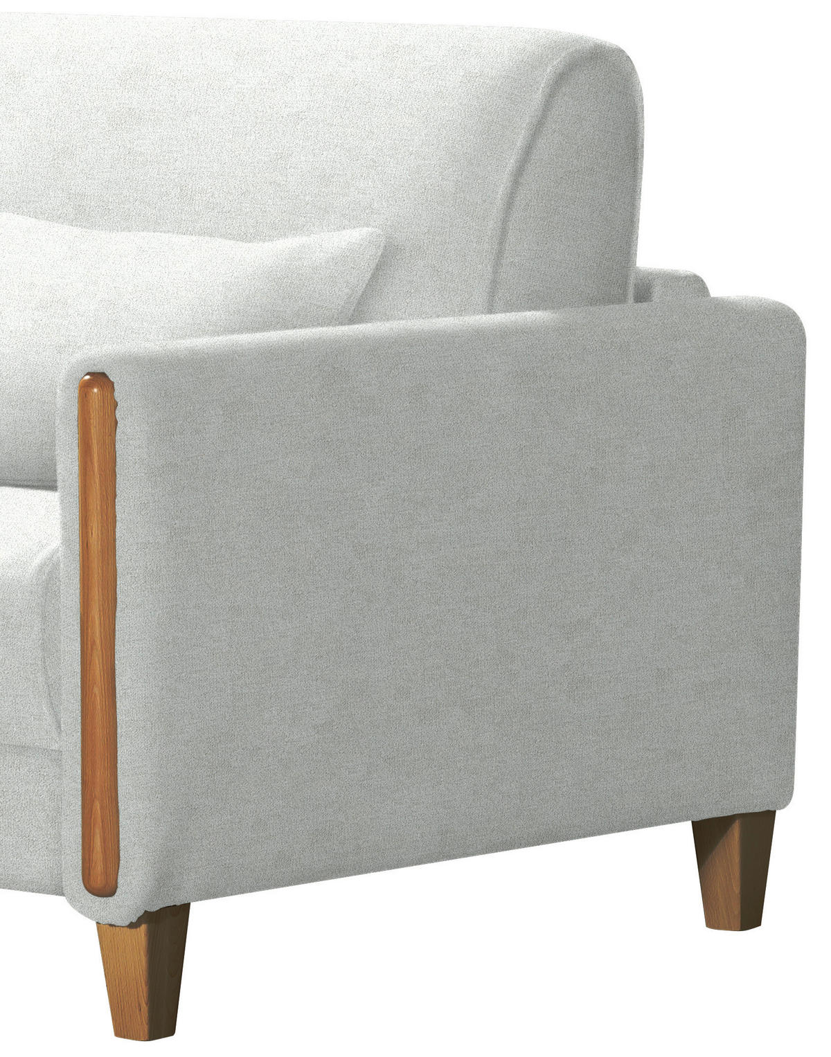 SCHLAFSOFA in Flachgewebe Silberfarben, Buchefarben  - Buchefarben/Silberfarben, Design, Holz/Textil (174/88/104cm) - Niels Andersson