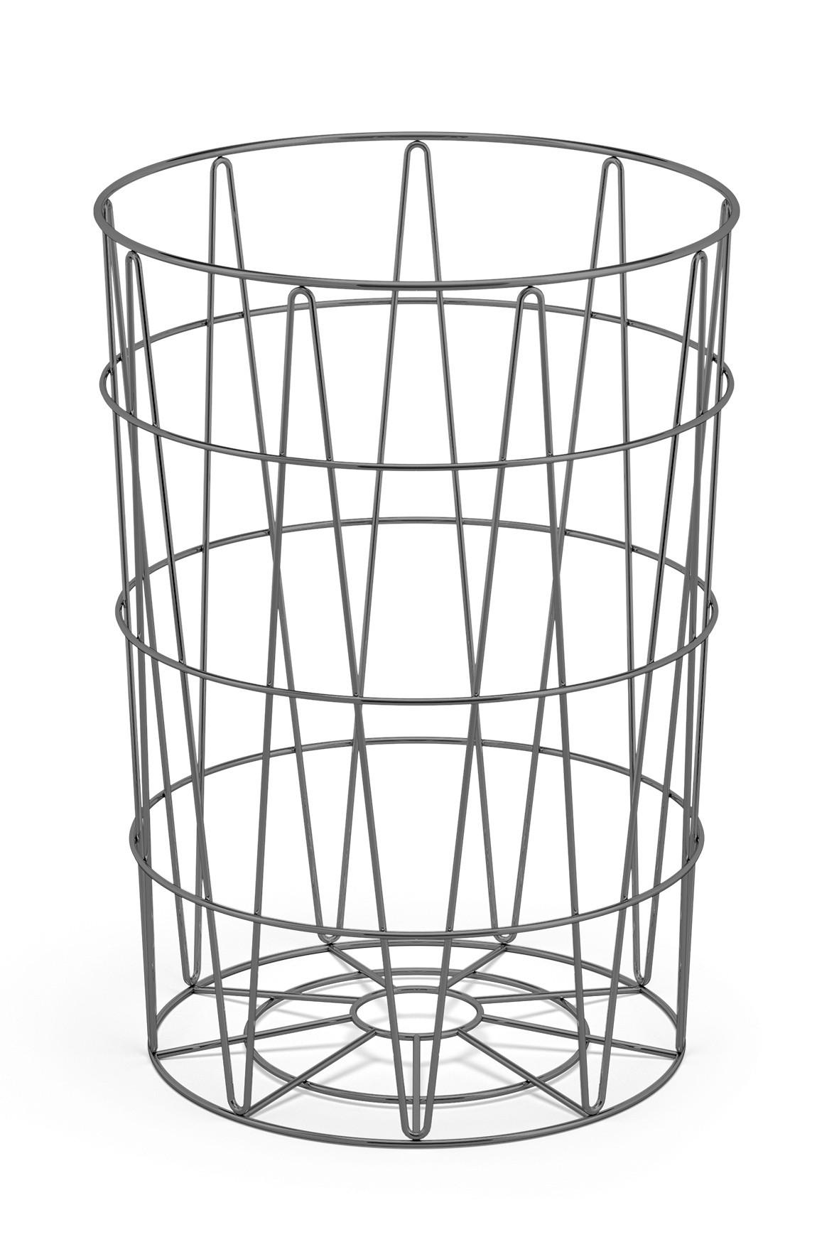 WÄSCHEKORB - Schwarz, Basics, Metall (35,6/50,5cm) - Zack